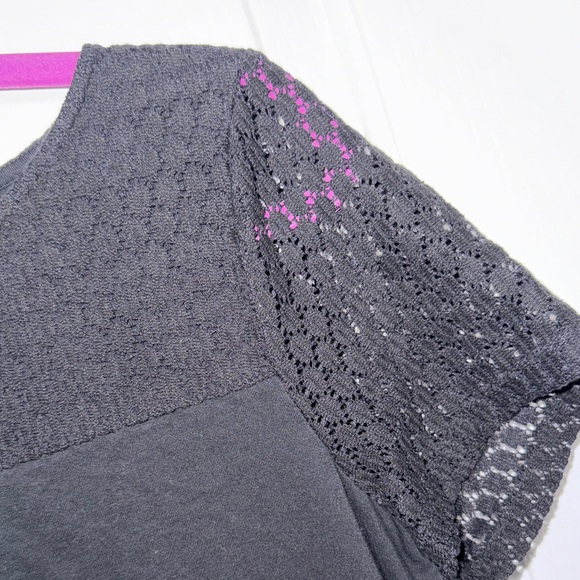 Talbots Black Crochet Sleeve Top - Picture 4 of 9